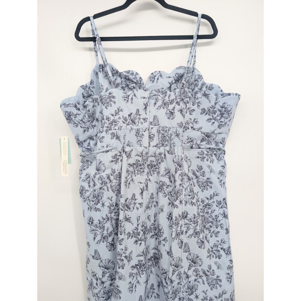 NWT Anthropologie Slim Scalloped Front-Slit Corset Dress Sz Plus 24W Blue #NB463 - Picture 7 of 12